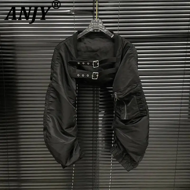 ANJY Spring Autumn New Women Dark Moto Biker Style Niche Design Belt Long Sleeve Short Jacket High Street Pocket Ins Coat A24261
ANJY Spring Autumn New Women Dark Moto Biker Style Niche Design Belt Long Sleeve Short Jacket High Street Pocket Ins Coat A24261