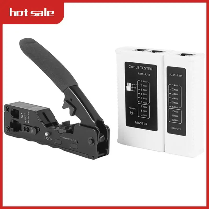 CAT5 CAT6A CAT7 Modular Crimper With RJ45 RJ12 RJ11 Network Cable Tester Tool Kit Black
CAT5 CAT6A CAT7 Modular Crimper With RJ45 RJ12 RJ11 Network Cable Tester Tool Kit Black