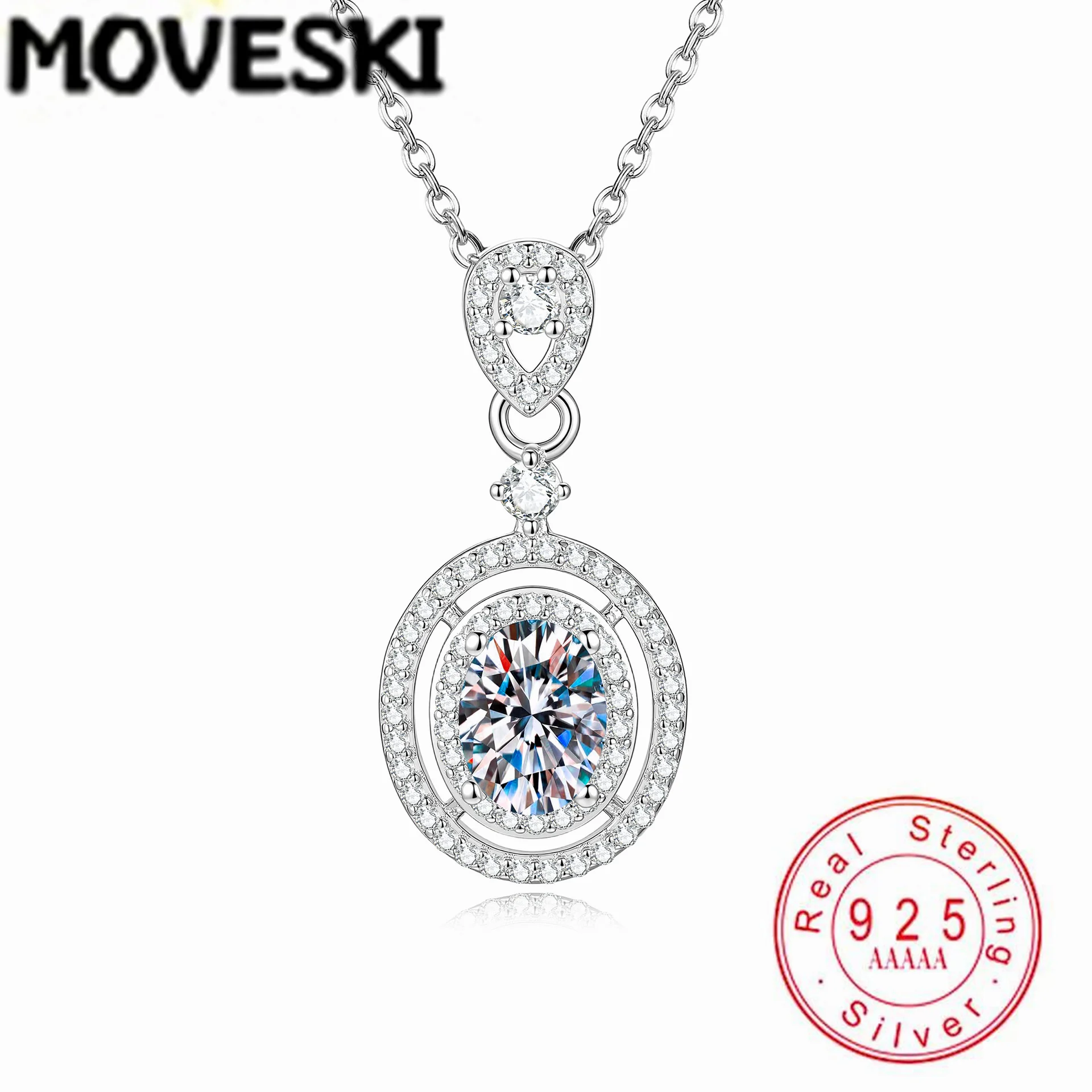 MOVESKI 2CT Moissanite Oval Pendant Necklace 925 Sterling Silver Necklaces for Women Sparkling Wedding Jewelry Gift
MOVESKI 2CT Moissanite Oval Pendant Necklace 925 Sterling Silver Necklaces for Women Sparkling Wedding Jewelry Gift