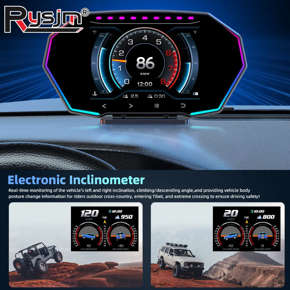Автомобильный проекционный дисплей F11 HUD с GPS+OBD, умный цифровой спидометр, индикатор наклона, акселерометр, бортовой компьютер, датчик температуры воды, сигнализация по частоте вращения двигателя.
Автомобильный проекционный дисплей F11 HUD с GPS+OBD, умный цифровой спидометр, индикатор наклона, акселерометр, бортовой компьютер, датчик температуры воды, сигнализация по частоте вращения двигателя.