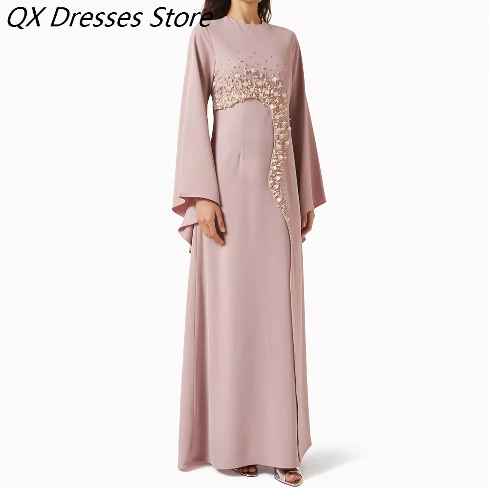 Women's A-line Evening Dresses Floor-length O-neck Full Sleeve Prom Dresses Fashion Beading Sequined Draped Customized Gowns
Women's A-line Evening Dresses Floor-length O-neck Full Sleeve Prom Dresses Fashion Beading Sequined Draped Customized Gowns