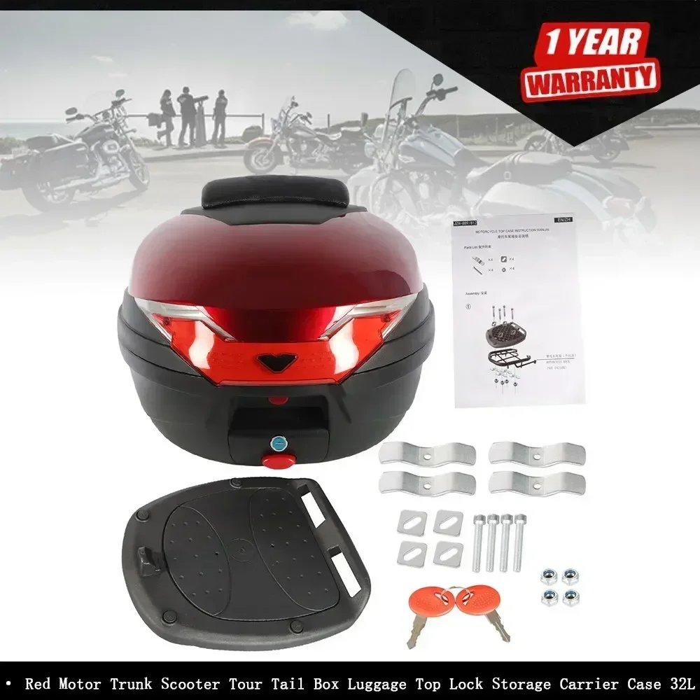 32L Red Motorcycle Tour Tail Box Top LockStorage Carrier Luggage Scooter Trunk
32L Red Motorcycle Tour Tail Box Top LockStorage Carrier Luggage Scooter Trunk