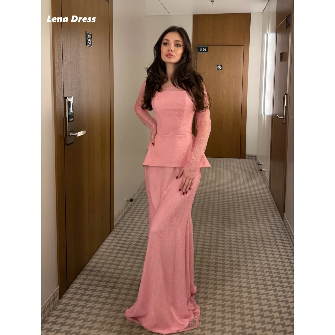 Lena Pink Elegant Party Dresses Luxury Women Evening Dress Long Sleeves Square Collar Customized Lace Embroidery Prom Dress 2025
Lena Pink Elegant Party Dresses Luxury Women Evening Dress Long Sleeves Square Collar Customized Lace Embroidery Prom Dress 2025
