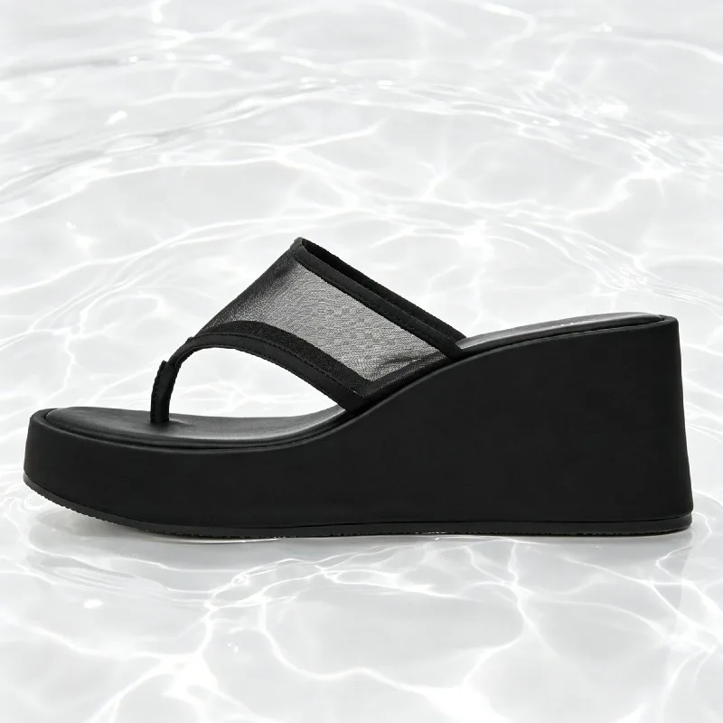 2026 Summer Black Mesh Platform Sandals Women Fashion Round-toe Wedge Flip Flops Street Style Comfortable Women Shoes Tacones
2026 Summer Black Mesh Platform Sandals Women Fashion Round-toe Wedge Flip Flops Street Style Comfortable Women Shoes Tacones