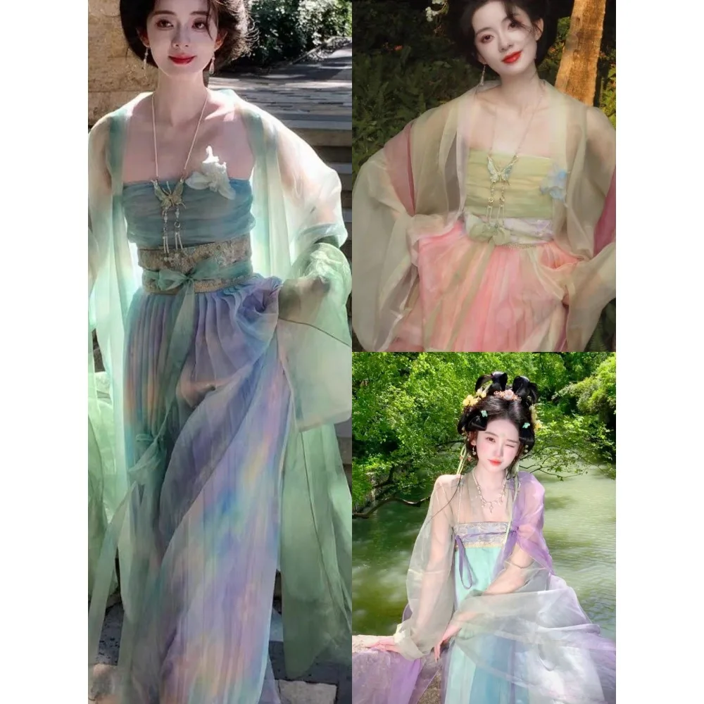 Women's Summer Hanfu: Song Style High Waist Skirt, Heavy Embroidery Wide Sleeve, Flowy & Ethereal
Women's Summer Hanfu: Song Style High Waist Skirt, Heavy Embroidery Wide Sleeve, Flowy & Ethereal