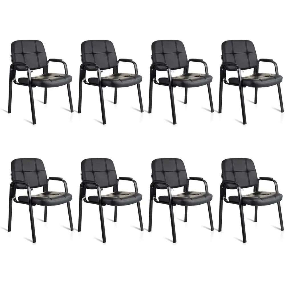 Padded Arm Leather Chairs without Wheels for Office Reception and Conference Desk, Set of 8
Padded Arm Leather Chairs without Wheels for Office Reception and Conference Desk, Set of 8