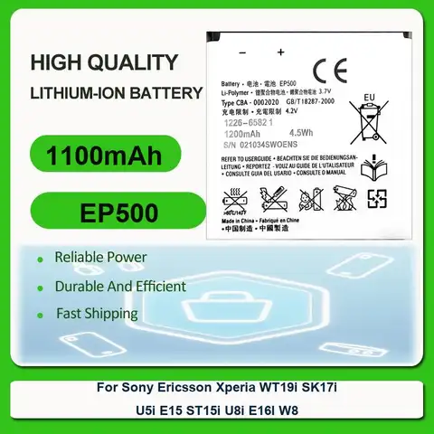 1100mAh Replacement Mobile Phone Battery For Sony For Ericsson For Xperia WT19i SK17i U5i E15 ST15i U8i E16I W8 EP500