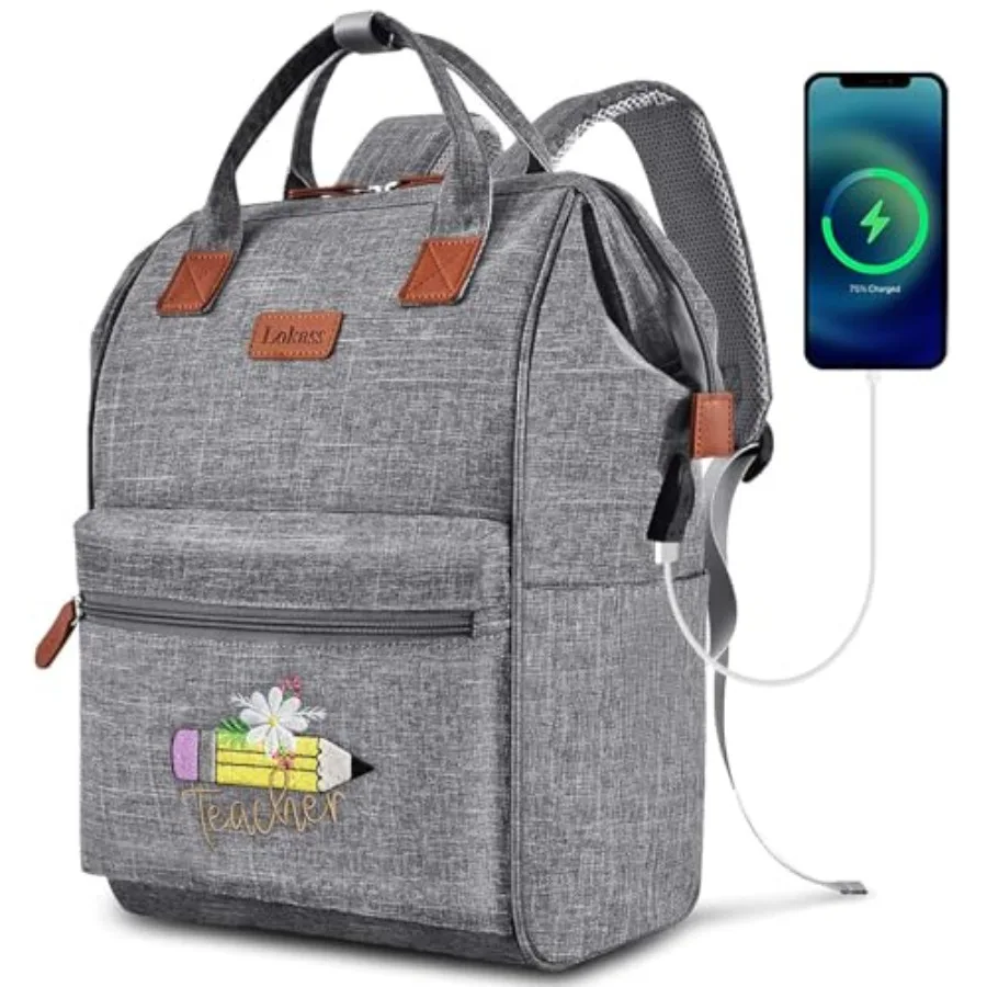 Teacher Laptop Backpack for Women, 15.6 Inch Water-Resistant Computer Bag with Pencil and Flower Embroidery, Lightweight Daypac
Teacher Laptop Backpack for Women, 15.6 Inch Water-Resistant Computer Bag with Pencil and Flower Embroidery, Lightweight Daypac