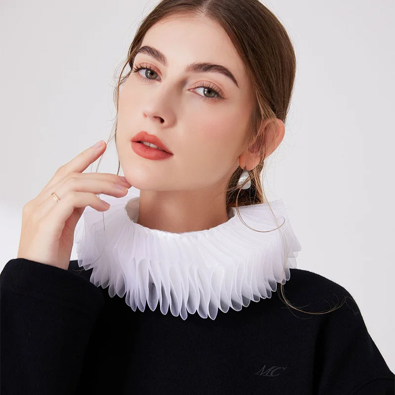Tulle Ruffle False Collar Webbing Necklace for Halloween Ribbon Tie Shawl Wrap Neck Ruff
Tulle Ruffle False Collar Webbing Necklace for Halloween Ribbon Tie Shawl Wrap Neck Ruff