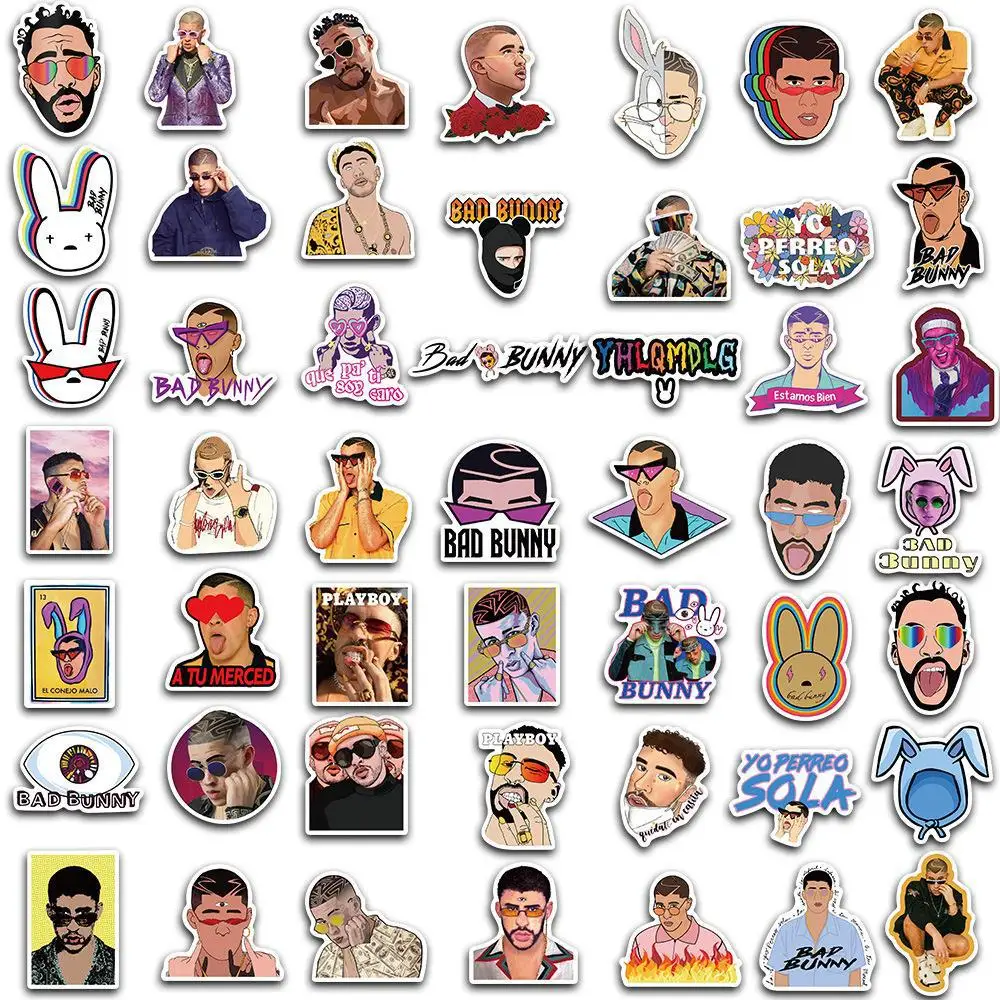 10/50/100PCS Bad Bunny Singer Cool Graffiti Stickers Fun Creative Decoration DIY Refrigerator Skateboard Helmet Waterproof Decal 
10/50/100PCS Bad Bunny Singer Cool Graffiti Stickers Fun Creative Decoration DIY Refrigerator Skateboard Helmet Waterproof Decal