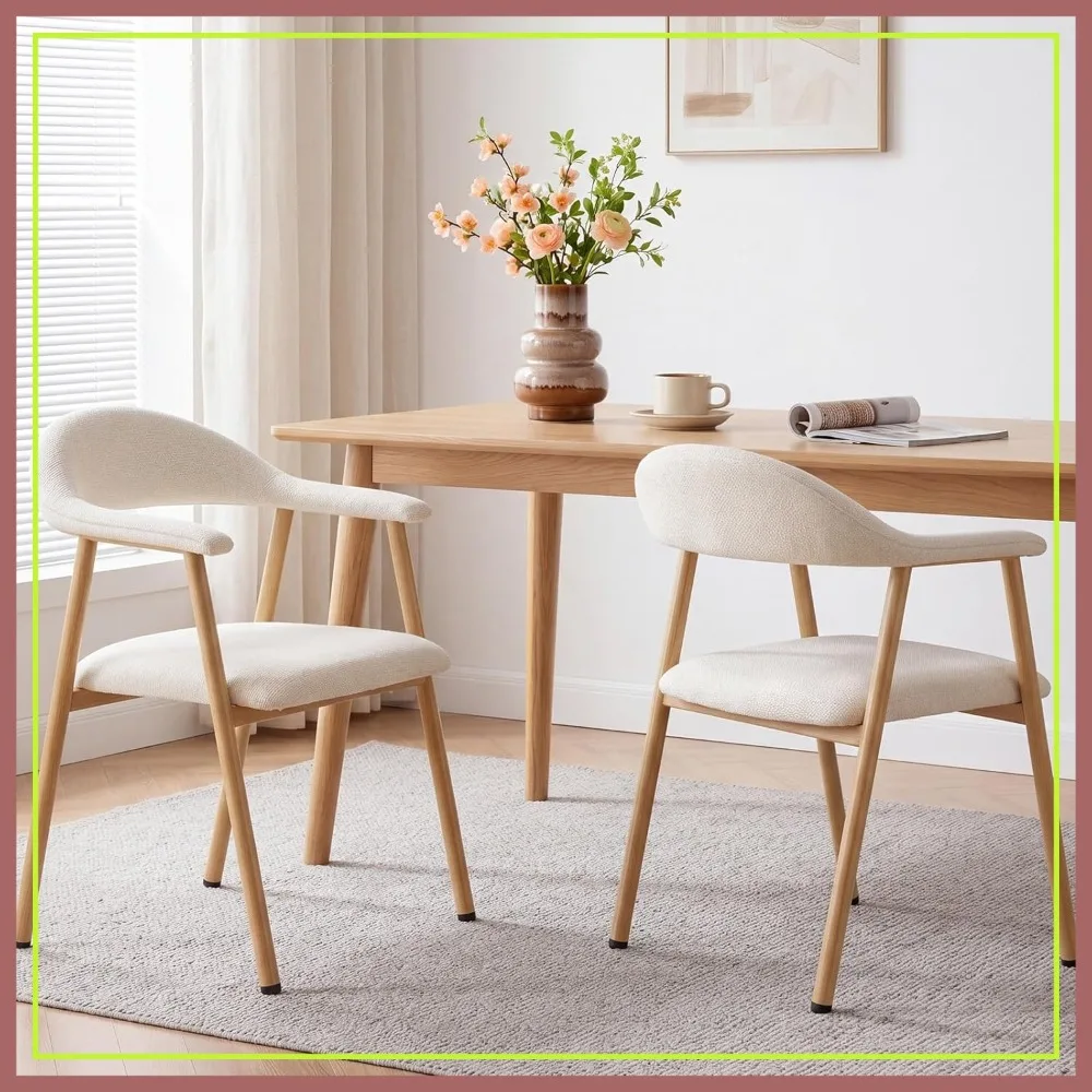Linen Fabric Dining Chairs Set of 2, Upholstered Kitchen Side Chairs with Curved Backrest & Metal Legs, Modern Farmhouse Accent Chairs for Dining Room, Beige
Linen Fabric Dining Chairs Set of 2, Upholstered Kitchen Side Chairs with Curved Backrest & Metal Legs, Modern Farmhouse Accent Chairs for Dining Room, Beige