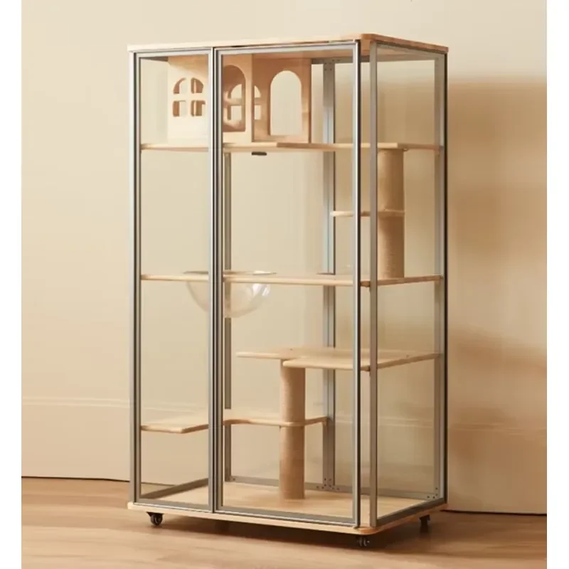 Solid Wood Modern Cat Villa Pet House Extra-Large Indoor Panoramic Glass Multifunctional Integrated Toilet
Solid Wood Modern Cat Villa Pet House Extra-Large Indoor Panoramic Glass Multifunctional Integrated Toilet