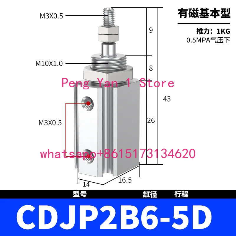 Miniature mini needle type small pneumatic cylinder telescopic rod CDJP2B6/10/16-5/10/15D accessories Daquan
Miniature mini needle type small pneumatic cylinder telescopic rod CDJP2B6/10/16-5/10/15D accessories Daquan