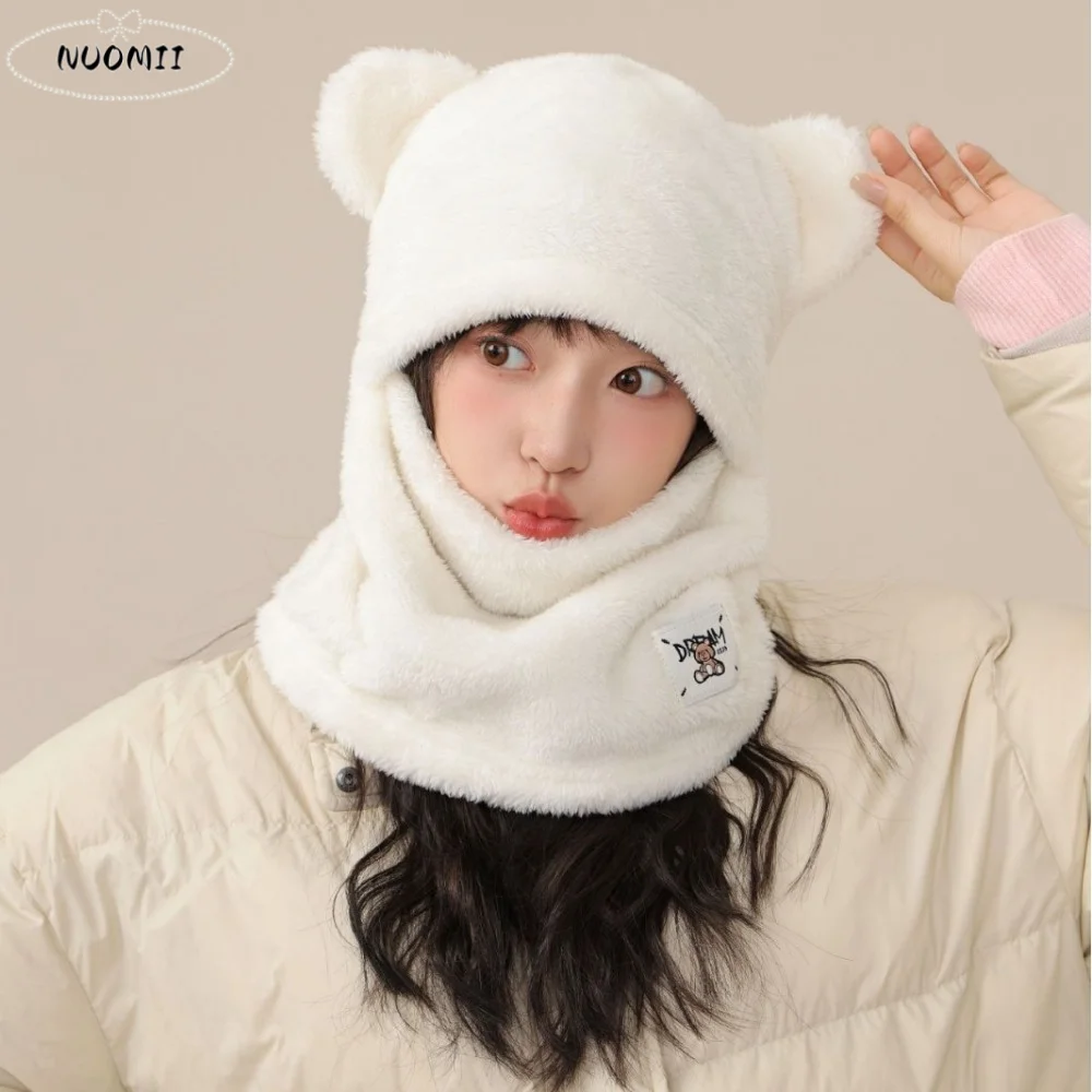 Cute Korean Style Bear Cap Scarf Set Windproof Thick Beanies Cap Solid Color Keep Warm Winter Pullover Cap Skiing
Cute Korean Style Bear Cap Scarf Set Windproof Thick Beanies Cap Solid Color Keep Warm Winter Pullover Cap Skiing