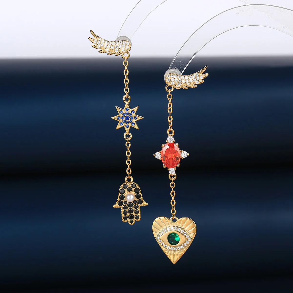 925 Silver Needle Luxury Wing Hamsa Hand Evil Eye Multicolor Gemstone Drop Earrings, Vintage Jewelry Gift for Women
925 Silver Needle Luxury Wing Hamsa Hand Evil Eye Multicolor Gemstone Drop Earrings, Vintage Jewelry Gift for Women