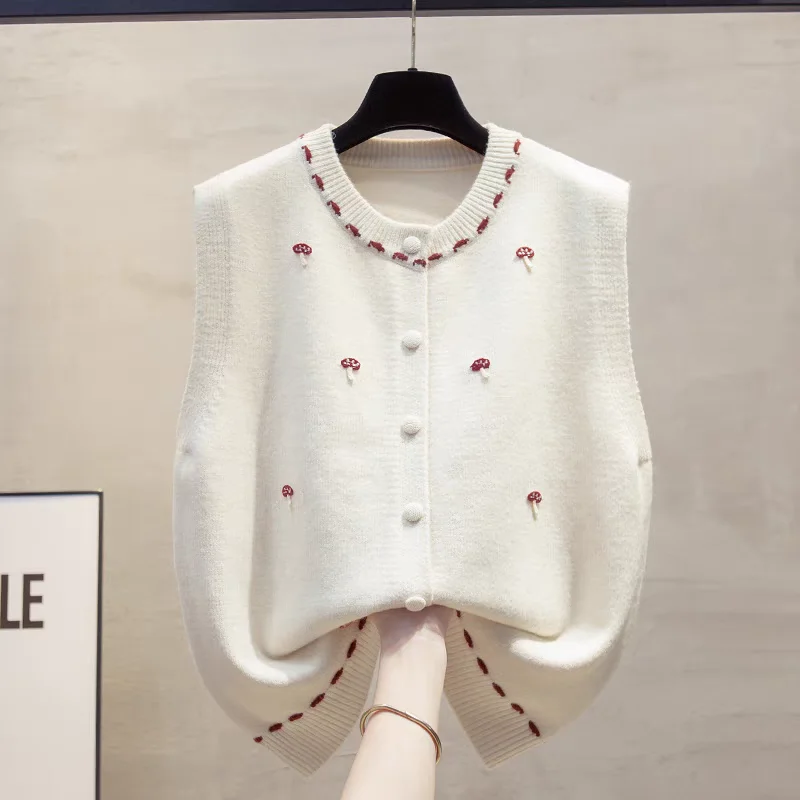 Embroidery Round Neck Knitted Cardigan Women's Fall and Winter New Korean Fashion Chic Elegant Loose Casual Sweater Vest Jacket
Embroidery Round Neck Knitted Cardigan Women's Fall and Winter New Korean Fashion Chic Elegant Loose Casual Sweater Vest Jacket