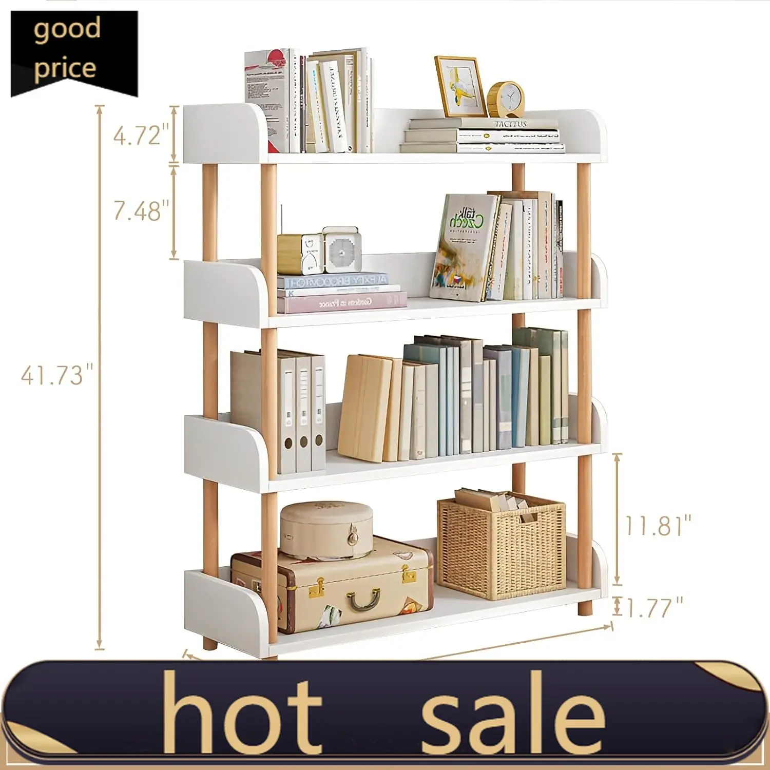 Activity price4-Tier Wooden Open Bookcase - Modern Display Bookshelf with Top Edge and Solid Wood Frame for Home and Office, Sto
Activity price4-Tier Wooden Open Bookcase - Modern Display Bookshelf with Top Edge and Solid Wood Frame for Home and Office, Sto
