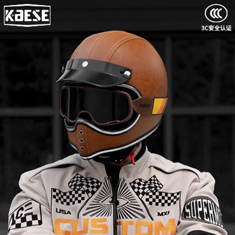 Fiberglass Motorcycle Helmet Full Face Classic Style Compatible with Riding Goggles Modern Protection Technology
Fiberglass Motorcycle Helmet Full Face Classic Style Compatible with Riding Goggles Modern Protection Technology