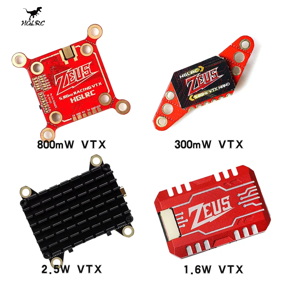 HGLRC Zeus VTX 350mW / 800mW / 1.6W / 2.5W FPV 5.8G 2.4G 40CH Built-in Microphone Transmitter For RC FPV Racing Freestyle Drone
HGLRC Zeus VTX 350mW / 800mW / 1.6W / 2.5W FPV 5.8G 2.4G 40CH Built-in Microphone Transmitter For RC FPV Racing Freestyle Drone