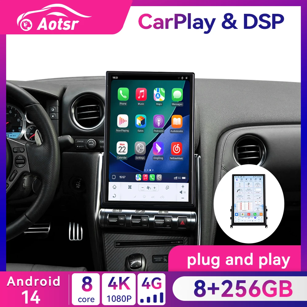Автомагнитола 8+256 ГБ с экраном 14,5 дюймов, Android 15.0, для Nissan GTR GT-R 2008-2017, GPS-навигация, мультимедийный плеер, стереосистема
Автомагнитола 8+256 ГБ с экраном 14,5 дюймов, Android 15.0, для Nissan GTR GT-R 2008-2017, GPS-навигация, мультимедийный плеер, стереосистема