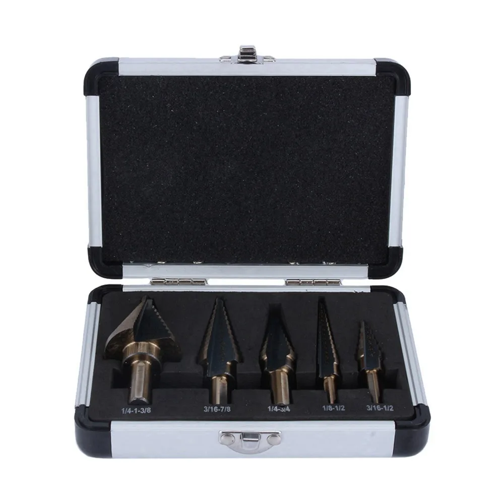 5pcs Large Size Step Drill Bit Set Spiral Grooved Design High Speed Steel HSS Step Drill Bit Triangular Shank
5pcs Large Size Step Drill Bit Set Spiral Grooved Design High Speed Steel HSS Step Drill Bit Triangular Shank