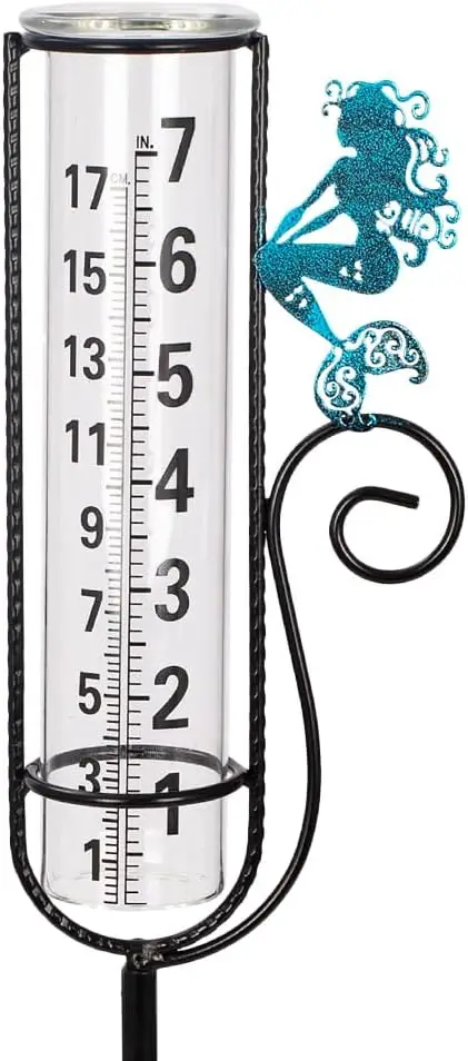 Mermaid Rain Gauge with Metal Stake - Decorative Outdoor Rain Measure Tool for Garden
Mermaid Rain Gauge with Metal Stake - Decorative Outdoor Rain Measure Tool for Garden