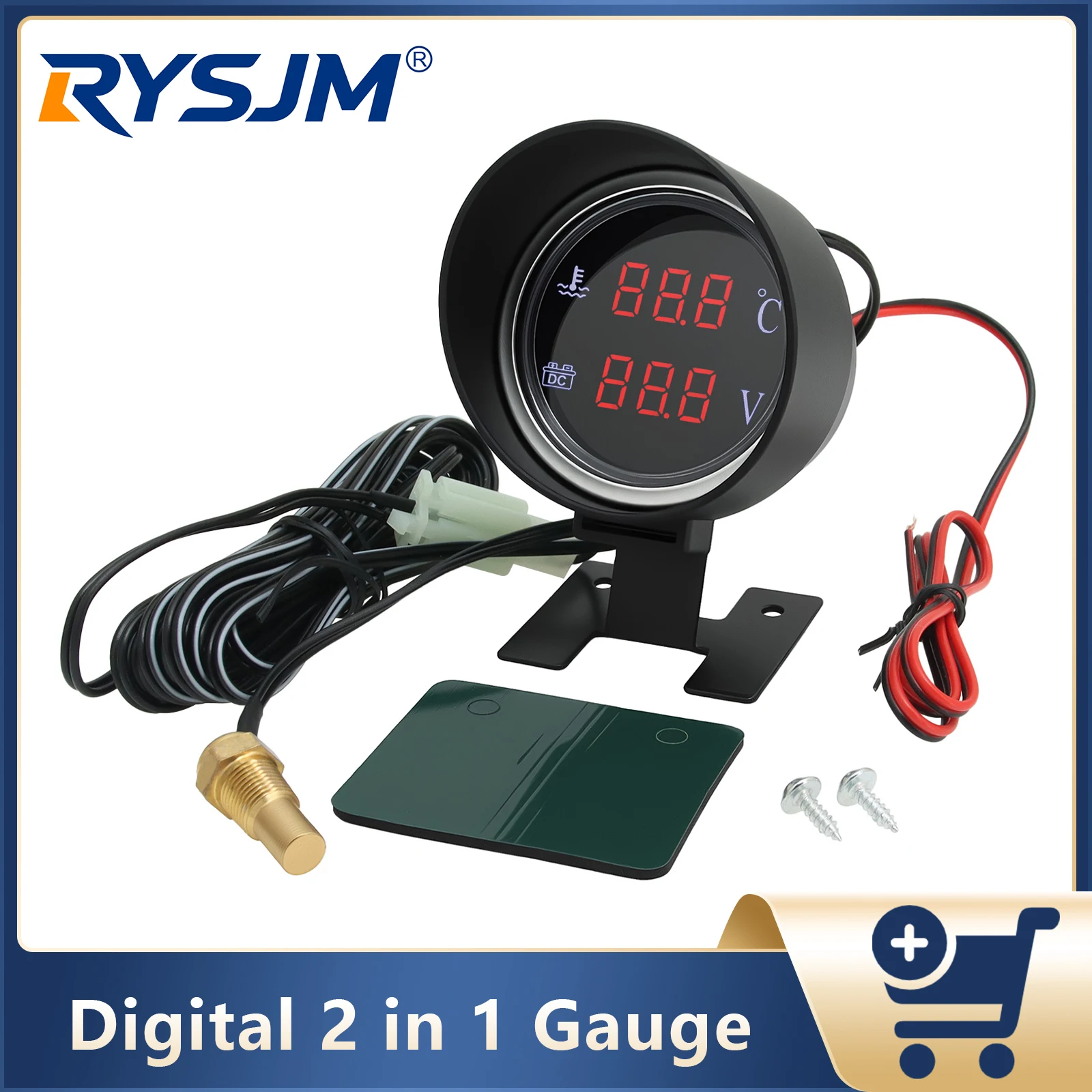 Car Truck LCD Water Temp Gauge Voltage Meter 2 in 1 Gauge With Red Backlight Water Temperature Meter With Sensor Voltmeter
Car Truck LCD Water Temp Gauge Voltage Meter 2 in 1 Gauge With Red Backlight Water Temperature Meter With Sensor Voltmeter