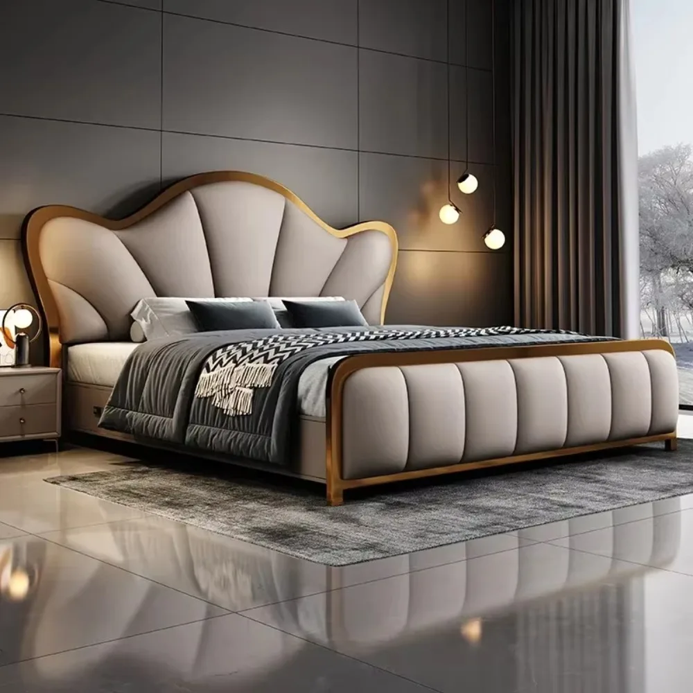 Modern Luxury Double Bed Modern High Headboard Frame Double Bed Wedding Confortable Camas De Dormitorio Bedroom Furniture
Modern Luxury Double Bed Modern High Headboard Frame Double Bed Wedding Confortable Camas De Dormitorio Bedroom Furniture