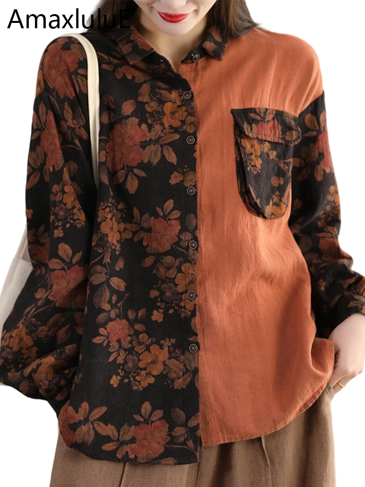 Amax luluE Design Fall Floral Clothes Womens Fashion Loose Printed Linen Shirts Ladies Classic Casual Cotton Blouses Luxury Tops
Amax luluE Design Fall Floral Clothes Womens Fashion Loose Printed Linen Shirts Ladies Classic Casual Cotton Blouses Luxury Tops