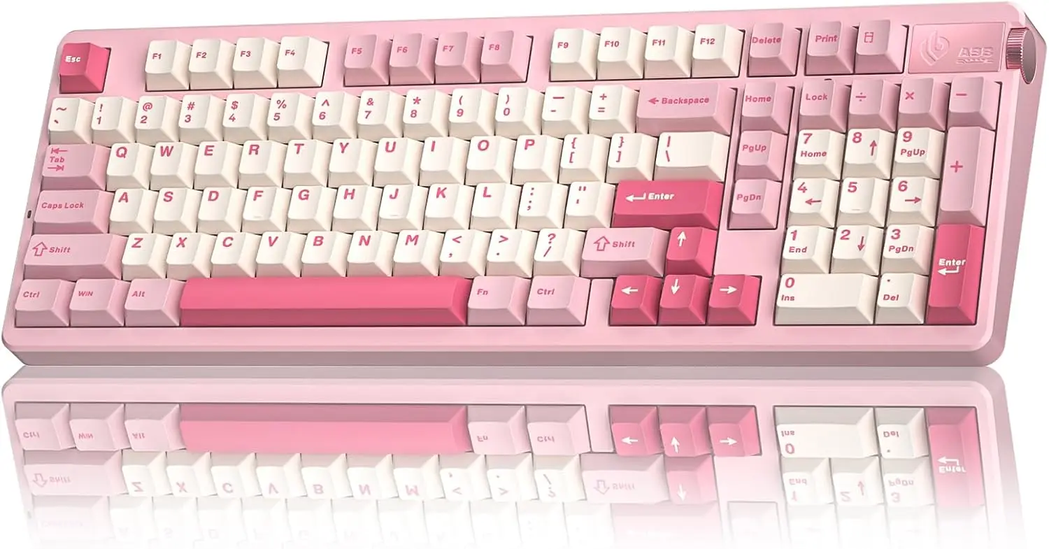 Tri-Mode Wireless Mechanical Keyboard 96% Hot Swappable Gasket Mount RGB Backlit with Knob and Number Pad for PC
Tri-Mode Wireless Mechanical Keyboard 96% Hot Swappable Gasket Mount RGB Backlit with Knob and Number Pad for PC