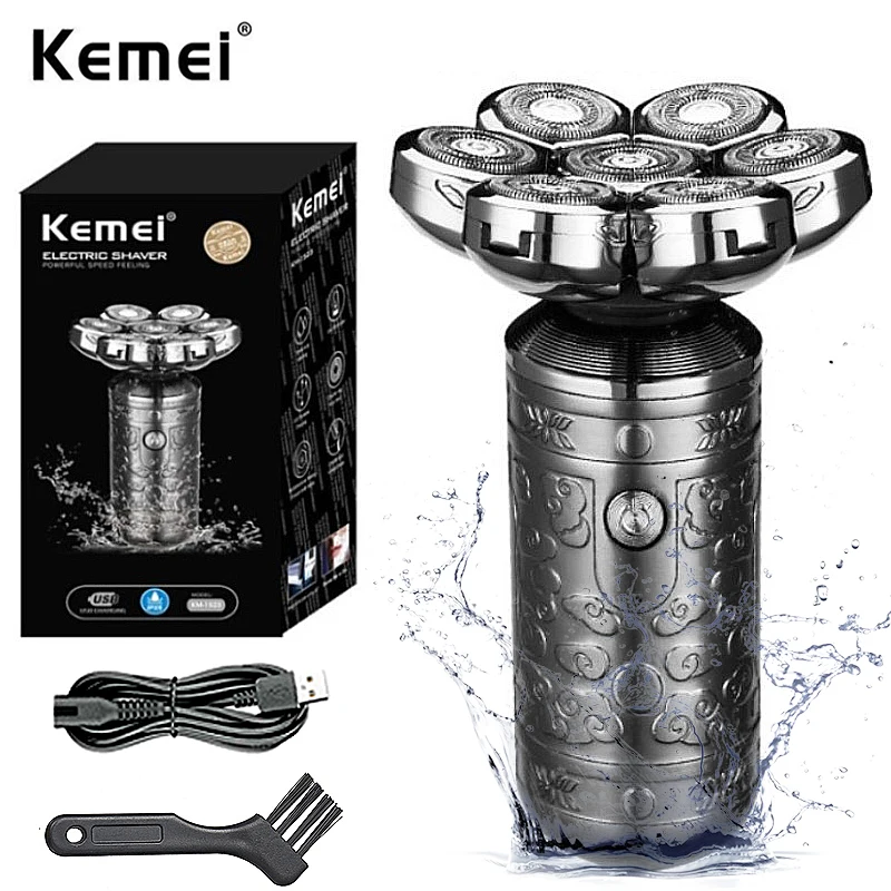 Kemei 7-Blade Professional Beard Hair Electric Shaver For Men Rechargeable Head Electric Razor Bald Shaving Machine Metal Shell
Kemei 7-Blade Professional Beard Hair Electric Shaver For Men Rechargeable Head Electric Razor Bald Shaving Machine Metal Shell