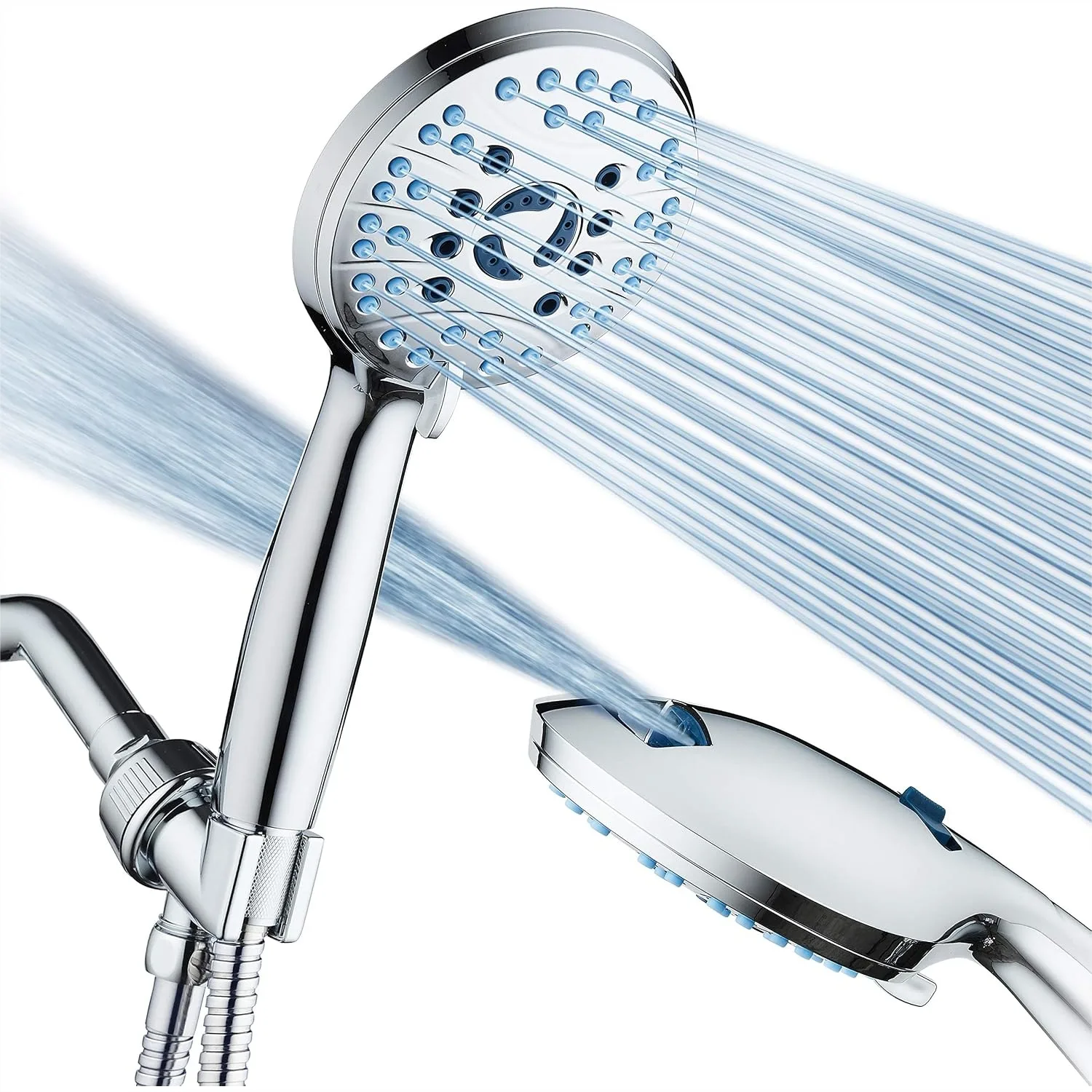 Handheld Shower Head with 8 Modes, Anti-Clog Nozzles, Built-in Power Wash for Tub, 6 ft Stainless Steel Hose, Wall & Overhead
Handheld Shower Head with 8 Modes, Anti-Clog Nozzles, Built-in Power Wash for Tub, 6 ft Stainless Steel Hose, Wall & Overhead