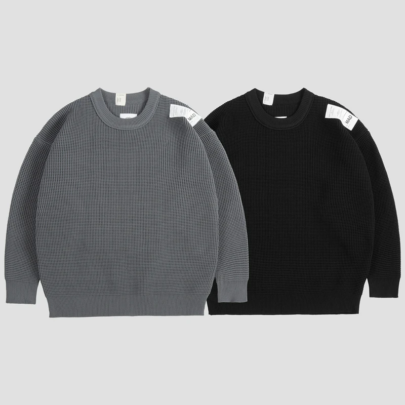Осенний свитер в японском стиле Madness High Street для мужчин и женщин, повседневный свободный вафельный дизайн, вязаный пуловер MDNS
Осенний свитер в японском стиле Madness High Street для мужчин и женщин, повседневный свободный вафельный дизайн, вязаный пуловер MDNS