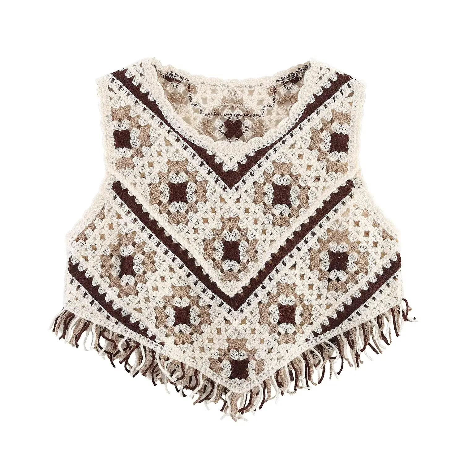 BM&MD&ZA Womens Casual Fashionable Ethnic - style Knitted Jacquard Mesh Sleeveless Vest Waistcoat with Hem Tassel Decoration
BM&MD&ZA Womens Casual Fashionable Ethnic - style Knitted Jacquard Mesh Sleeveless Vest Waistcoat with Hem Tassel Decoration