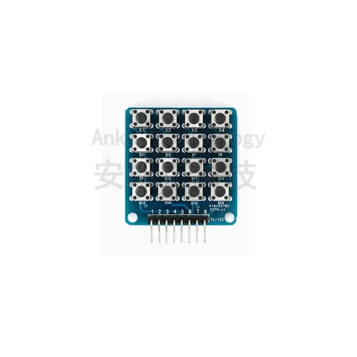 Original genuine 4*4 matrix keyboard module with 16 - key push - button switches, 51 single - chip microcomputer expansion
Original genuine 4*4 matrix keyboard module with 16 - key push - button switches, 51 single - chip microcomputer expansion