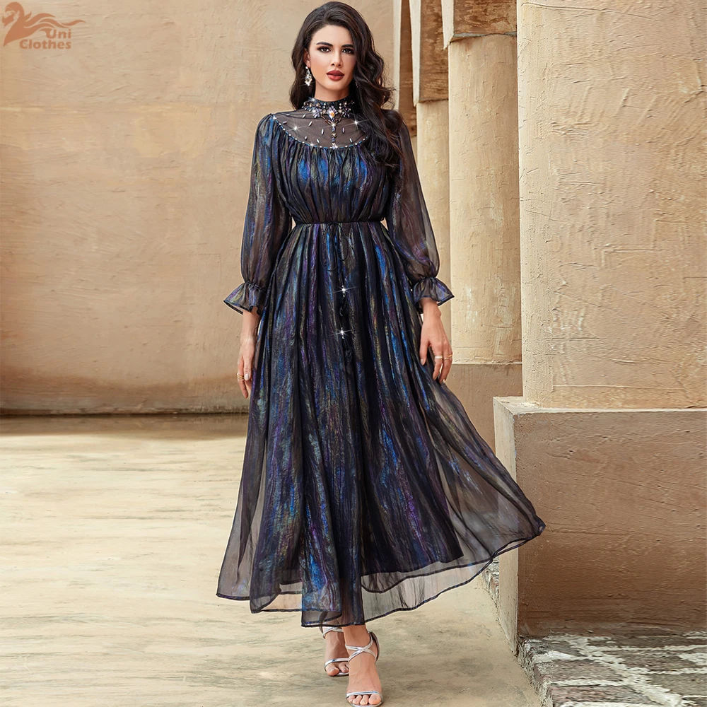 Fashion Shiny Evening Party Dresses for Women Dubai Abaya Turkey Kaftan Ramadan Muslim Maxi Dress Morocco Caftan Femme Robe Gown
Fashion Shiny Evening Party Dresses for Women Dubai Abaya Turkey Kaftan Ramadan Muslim Maxi Dress Morocco Caftan Femme Robe Gown