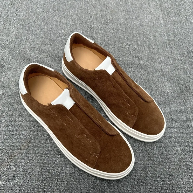 elastic band cow suede casual shoes,, genuine leather board shoes, men's lazy shoes, flat driving travel shoes
elastic band cow suede casual shoes,, genuine leather board shoes, men's lazy shoes, flat driving travel shoes