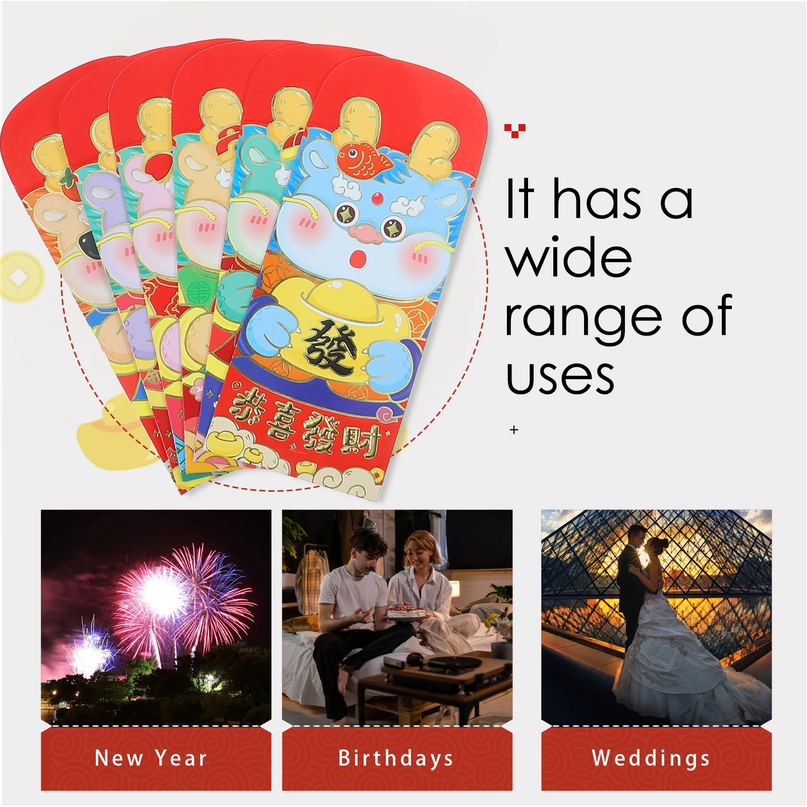 24Pcs Red Envelope Bag for Chinese New Year Cute 3D Cartoon Dragon Pattern Lucky Money Pouch Spring Festival Gift Jewelry
24Pcs Red Envelope Bag for Chinese New Year Cute 3D Cartoon Dragon Pattern Lucky Money Pouch Spring Festival Gift Jewelry