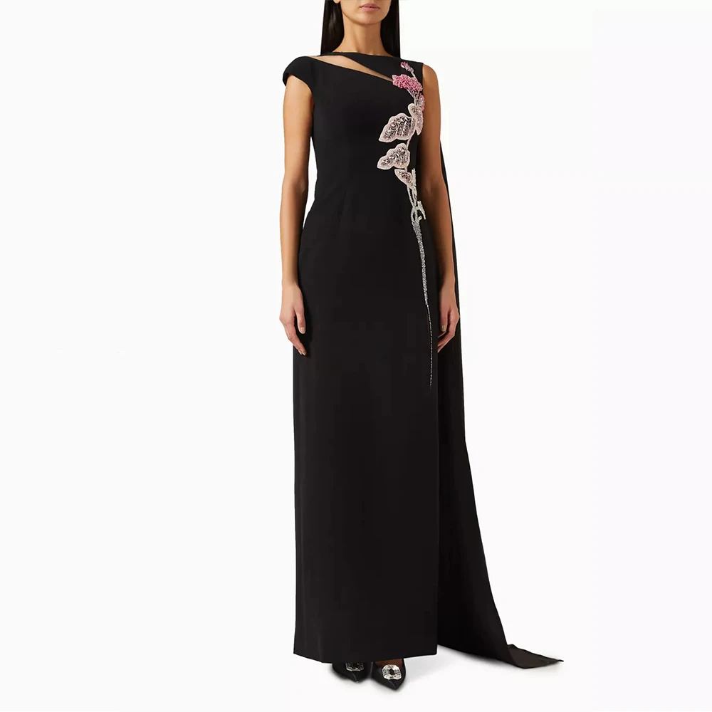 Luxury Black Evening Dresses for Women Long Cape Party Cocktail Gowns Floor Length Elegant Beaded Prom Dress with Slit
Luxury Black Evening Dresses for Women Long Cape Party Cocktail Gowns Floor Length Elegant Beaded Prom Dress with Slit
