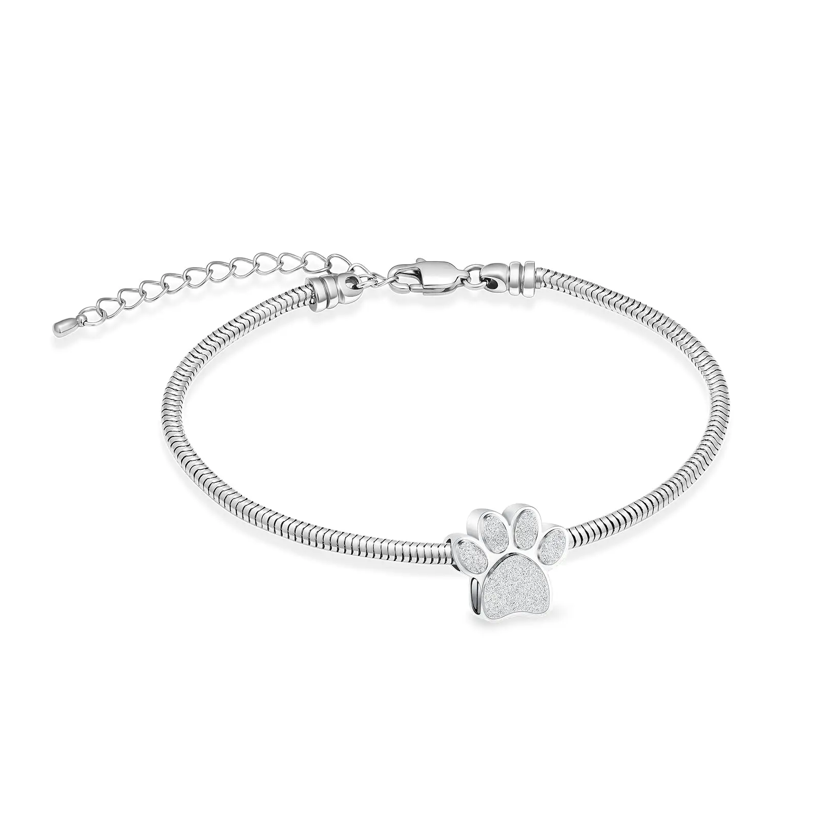 Paw Print Urn Bracelet for Ashes Stainless Steel Cremation Keepsake Adjustable Snake Chain Bracelet Memorial Jewelry for Women
Paw Print Urn Bracelet for Ashes Stainless Steel Cremation Keepsake Adjustable Snake Chain Bracelet Memorial Jewelry for Women