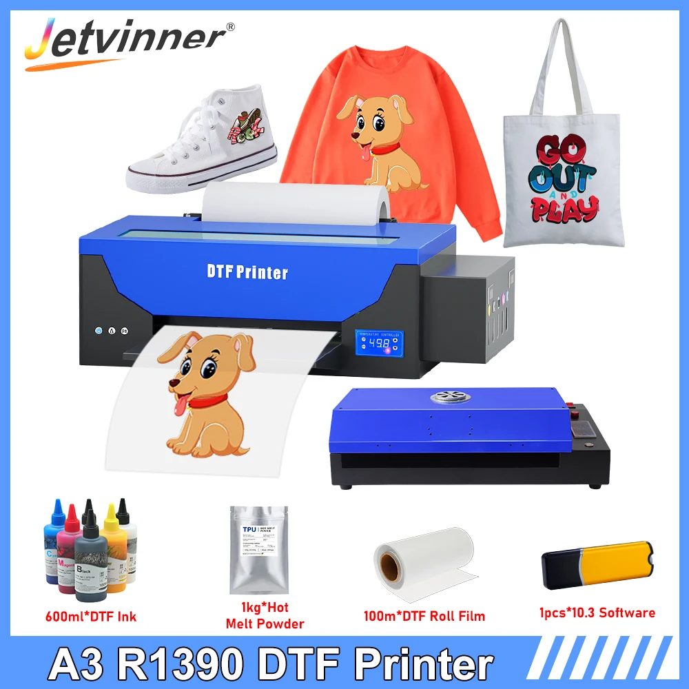 A3 DTF Printer T shirt Printing Machine For EPSON 1390 DTF Transfer Printer Direct to Film Textile DTF Printer For Fabric Print 
A3 DTF Printer T shirt Printing Machine For EPSON 1390 DTF Transfer Printer Direct to Film Textile DTF Printer For Fabric Print