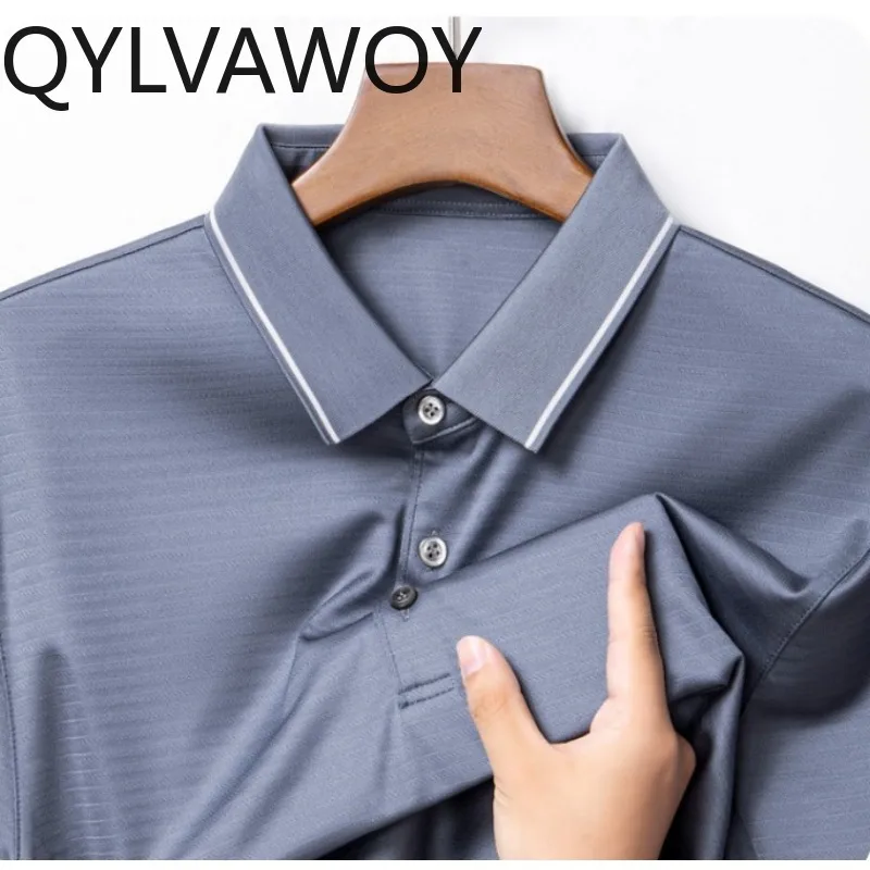 QYLVAWOY 96.8% Mulberry Silk Men's Polo Shirts Short Sleeve Man T Shirt Lapel Shirt Summer Tops T Shirt Homme High-end Casual
QYLVAWOY 96.8% Mulberry Silk Men's Polo Shirts Short Sleeve Man T Shirt Lapel Shirt Summer Tops T Shirt Homme High-end Casual