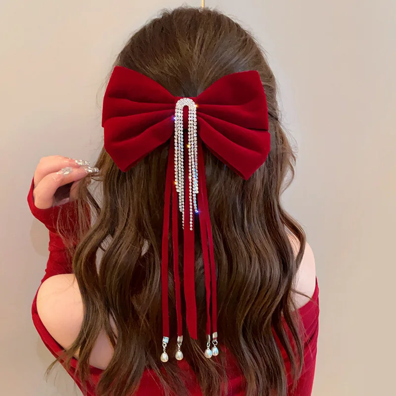Autumn and winter Internet celebrities New Year's new hairpin tassel red bow headgear high-end diamond hair accessories wholesale
Autumn and winter Internet celebrities New Year's new hairpin tassel red bow headgear high-end diamond hair accessories wholesale