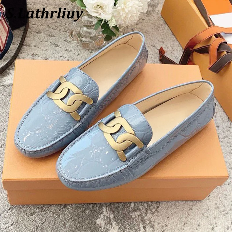 Spring Autumn Genuine Leather Lazy Loafers Women's Round Toe Metal Buckle Casual Dou Dou Shoes Soft Sole Non-slip Flat Shoes
Spring Autumn Genuine Leather Lazy Loafers Women's Round Toe Metal Buckle Casual Dou Dou Shoes Soft Sole Non-slip Flat Shoes