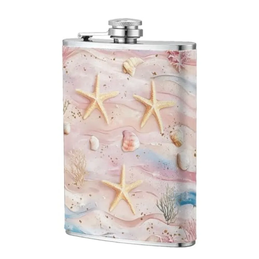 Summer Whiskey Flask 8oz for Men/Women, Portable Pocket Leak Proof Beach Pink Corals Hip Flask Stainless Steel for Travel Outdo
Summer Whiskey Flask 8oz for Men/Women, Portable Pocket Leak Proof Beach Pink Corals Hip Flask Stainless Steel for Travel Outdo