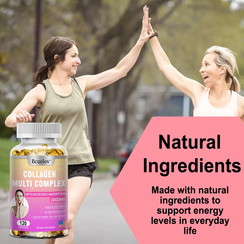Bcuelov Collagen Complex Capsules - Hydrolyzed Bovine Collagen Supplement - Helps Skin, Hair, Nails Health, 30/60/120 Capsules
Bcuelov Collagen Complex Capsules - Hydrolyzed Bovine Collagen Supplement - Helps Skin, Hair, Nails Health, 30/60/120 Capsules