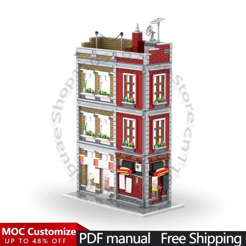 Набор для сборки 1888 деталей: Уличный киоск с хот-догами и пончиками, модульный конструктор MOC, креативный дизайн, игрушка DIY, подарок для мальчиков на день рождения
Набор для сборки 1888 деталей: Уличный киоск с хот-догами и пончиками, модульный конструктор MOC, креативный дизайн, игрушка DIY, подарок для мальчиков на день рождения