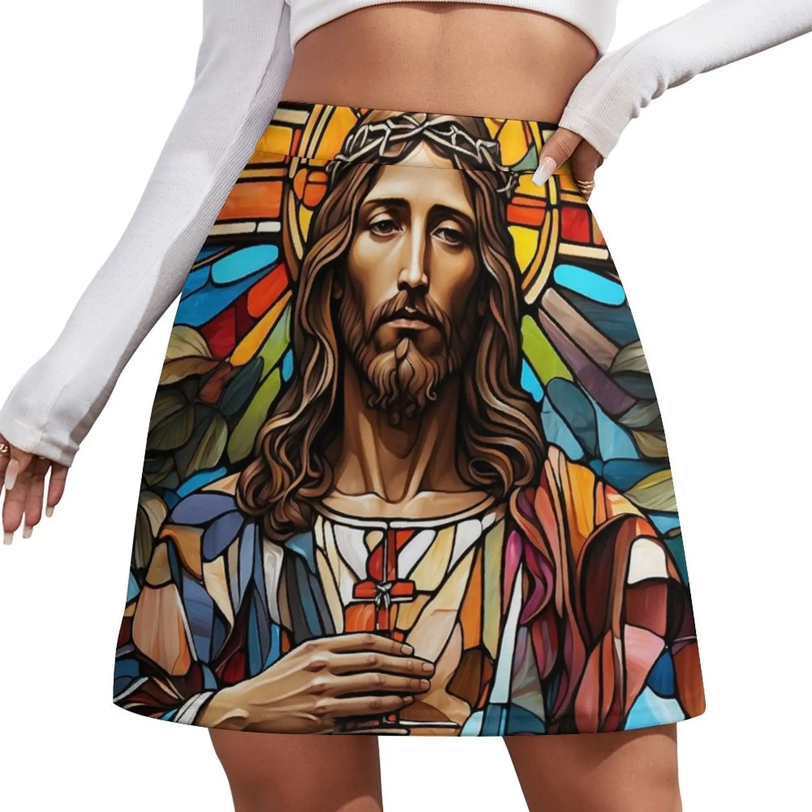 Artwork of Jesus Stained Glass Crucifix Art Mini Skirt Clothes for summer clothes for women Sexy mini skirt Mini Skirt
Artwork of Jesus Stained Glass Crucifix Art Mini Skirt Clothes for summer clothes for women Sexy mini skirt Mini Skirt