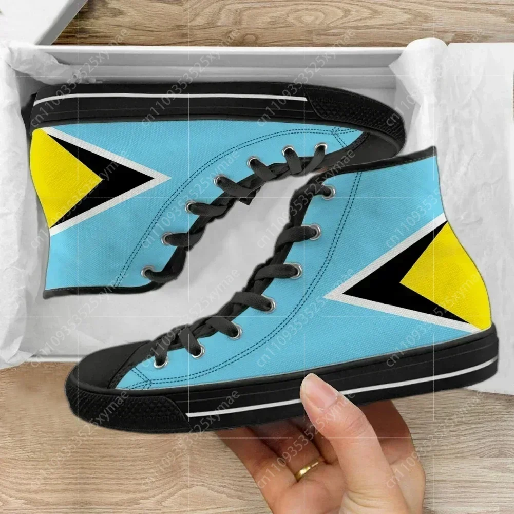 Saint Lucia Flag Design Women High Top Shoes Lightweight Lace Up Sneakers Comfortable Classic Vulcanized Footwear
Saint Lucia Flag Design Women High Top Shoes Lightweight Lace Up Sneakers Comfortable Classic Vulcanized Footwear