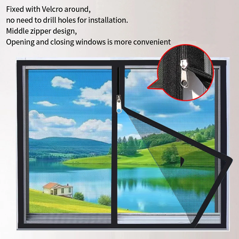 Различные размеры, самоклеящаяся москитная сетка на окно с застежкой-молнией, невидимые противомоскитные шторы для окон, москитные сетки для окон.
Различные размеры, самоклеящаяся москитная сетка на окно с застежкой-молнией, невидимые противомоскитные шторы для окон, москитные сетки для окон.